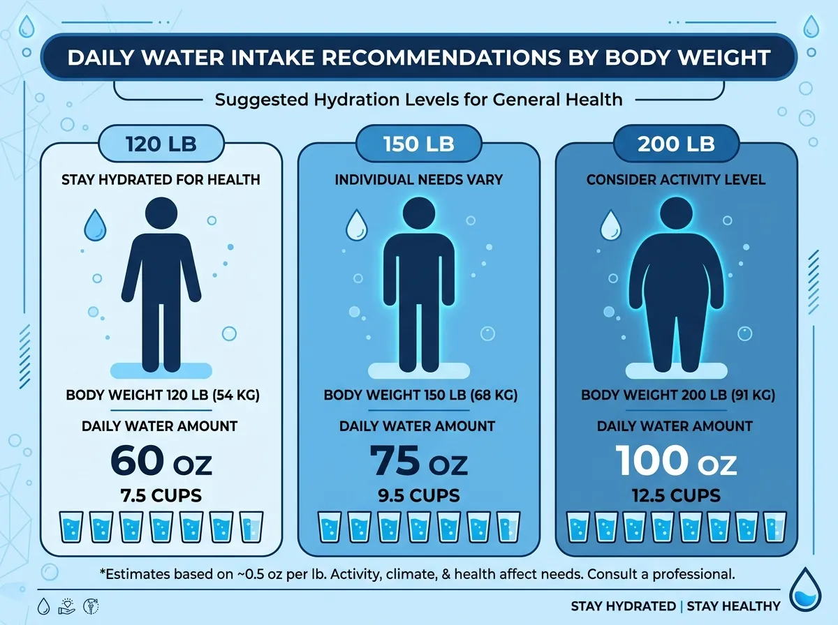 Water intake recommendations by health organization